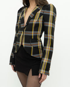 SMYTHE x Black Plaid Blazer (XS, S)