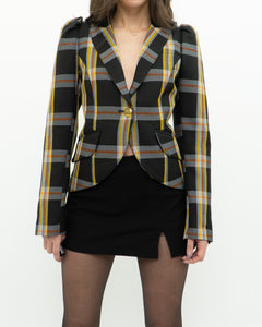 SMYTHE x Black Plaid Blazer (XS, S)