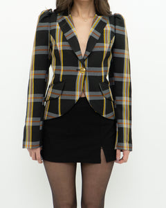 SMYTHE x Black Plaid Blazer (XS, S)