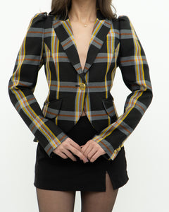 SMYTHE x Black Plaid Blazer (XS, S)