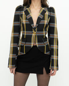 SMYTHE x Black Plaid Blazer (XS, S)