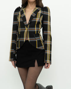 SMYTHE x Black Plaid Blazer (XS, S)