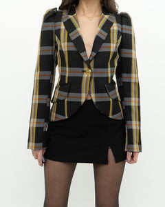 SMYTHE x Black Plaid Blazer (XS, S)