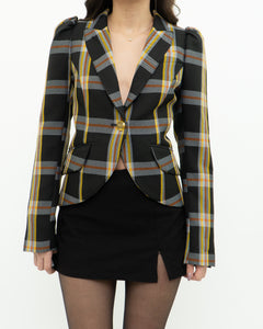 SMYTHE x Black Plaid Blazer (XS, S)