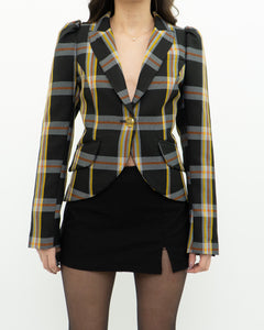 SMYTHE x Black Plaid Blazer (XS, S)