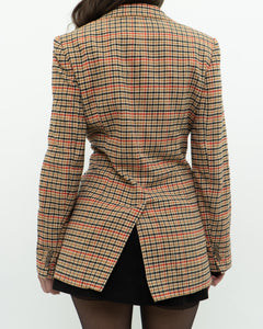 CURRENT ELLIOTT x Orange Plaid Blazer (XS, S)