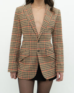 CURRENT ELLIOTT x Orange Plaid Blazer (XS, S)