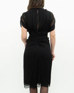 DIANE VON FURSTENBERG x Black Silk Dress (M)