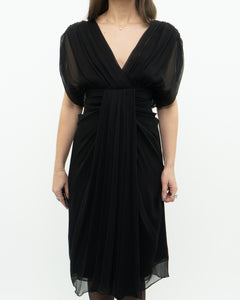 DIANE VON FURSTENBERG x Black Silk Dress (M)