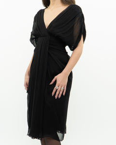 DIANE VON FURSTENBERG x Black Silk Dress (M)