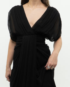 DIANE VON FURSTENBERG x Black Silk Dress (M)