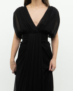 DIANE VON FURSTENBERG x Black Silk Dress (M)