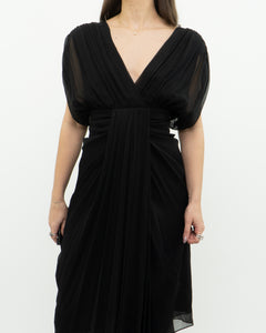 DIANE VON FURSTENBERG x Black Silk Dress (M)