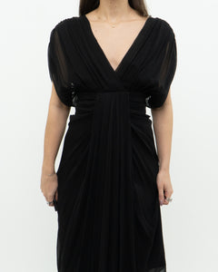 DIANE VON FURSTENBERG x Black Silk Dress (M)