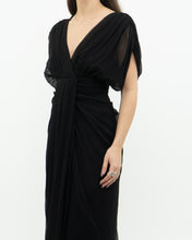 Load image into Gallery viewer, DIANE VON FURSTENBERG x Black Silk Dress (M)