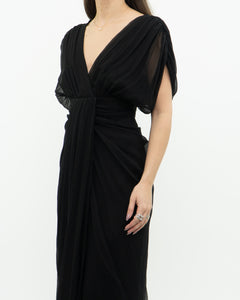 DIANE VON FURSTENBERG x Black Silk Dress (M)