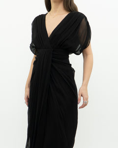 DIANE VON FURSTENBERG x Black Silk Dress (M)