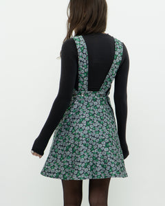 MAISON KITSUNE x Blue, Green Floral Mini Dress (XS, S)