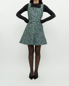 MAISON KITSUNE x Blue, Green Floral Mini Dress (XS, S)