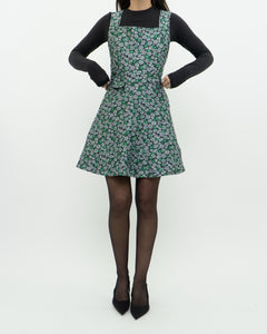 MAISON KITSUNE x Blue, Green Floral Mini Dress (XS, S)