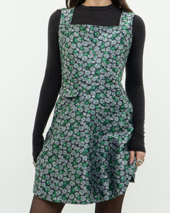 MAISON KITSUNE x Blue, Green Floral Mini Dress (XS, S)