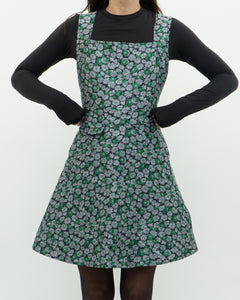 MAISON KITSUNE x Blue, Green Floral Mini Dress (XS, S)