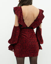 Load image into Gallery viewer, SELF PORTRAIT x Deadstock Black, Red Floral Velvet Dress (XS, S)