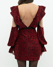 Load image into Gallery viewer, SELF PORTRAIT x Deadstock Black, Red Floral Velvet Dress (XS, S)