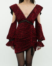 Load image into Gallery viewer, SELF PORTRAIT x Deadstock Black, Red Floral Velvet Dress (XS, S)