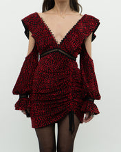 Load image into Gallery viewer, SELF PORTRAIT x Deadstock Black, Red Floral Velvet Dress (XS, S)