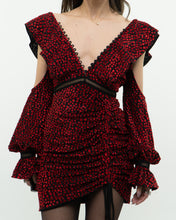 Load image into Gallery viewer, SELF PORTRAIT x Deadstock Black, Red Floral Velvet Dress (XS, S)