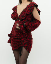 Load image into Gallery viewer, SELF PORTRAIT x Deadstock Black, Red Floral Velvet Dress (XS, S)