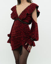 Load image into Gallery viewer, SELF PORTRAIT x Deadstock Black, Red Floral Velvet Dress (XS, S)