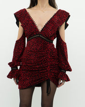 Load image into Gallery viewer, SELF PORTRAIT x Deadstock Black, Red Floral Velvet Dress (XS, S)