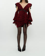 Load image into Gallery viewer, SELF PORTRAIT x Deadstock Black, Red Floral Velvet Dress (XS, S)