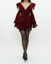 Load image into Gallery viewer, SELF PORTRAIT x Deadstock Black, Red Floral Velvet Dress (XS, S)