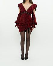 Load image into Gallery viewer, SELF PORTRAIT x Deadstock Black, Red Floral Velvet Dress (XS, S)