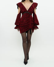 Load image into Gallery viewer, SELF PORTRAIT x Deadstock Black, Red Floral Velvet Dress (XS, S)