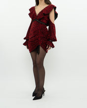 Load image into Gallery viewer, SELF PORTRAIT x Deadstock Black, Red Floral Velvet Dress (XS, S)