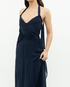 BCBG MAXAZRIA x Navy Pure Silk Dress (S)