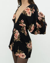 Load image into Gallery viewer, REFORMATION x black floral mini dress (XS, S)