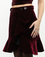 Load image into Gallery viewer, SELF PORTRAIT x Deadstock Red Velvet Frilly Skirt (XS, S)