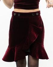 Load image into Gallery viewer, SELF PORTRAIT x Deadstock Red Velvet Frilly Skirt (XS, S)