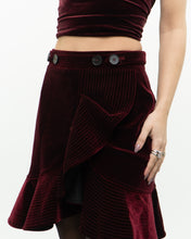 Load image into Gallery viewer, SELF PORTRAIT x Deadstock Red Velvet Frilly Skirt (XS, S)