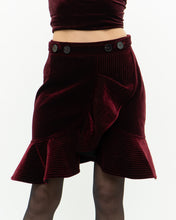 Load image into Gallery viewer, SELF PORTRAIT x Deadstock Red Velvet Frilly Skirt (XS, S)