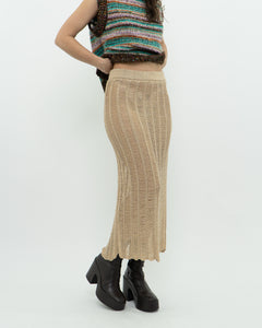 ZARA x Gold Shimmer Knit Skirt (XS-M)