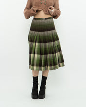 Load image into Gallery viewer, Vintage x Green Plaid Reversible Wool Midi Skirt (S)