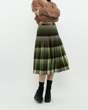 Load image into Gallery viewer, Vintage x Green Plaid Reversible Wool Midi Skirt (S)