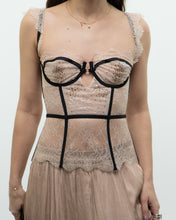 Load image into Gallery viewer, Modern x LA SENZA Pale Pink, Black Rhinestone Corset (34C)