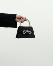 Load image into Gallery viewer, Modern x Black Satin Rhinestone Bow Clutch